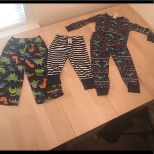 Pajama Bundle- Christmas Dino Set & 2 pj bottoms